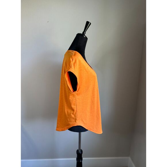 INDVEVA Women's Lua V Neck Clementine Rolled Sleeve Short Sleeve T Shirt Size M - Picture 2 of 10